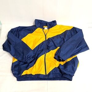Tonix Windbreaker Jacket Mens XL Navy Yellow Vintage Colorblock Full Zip